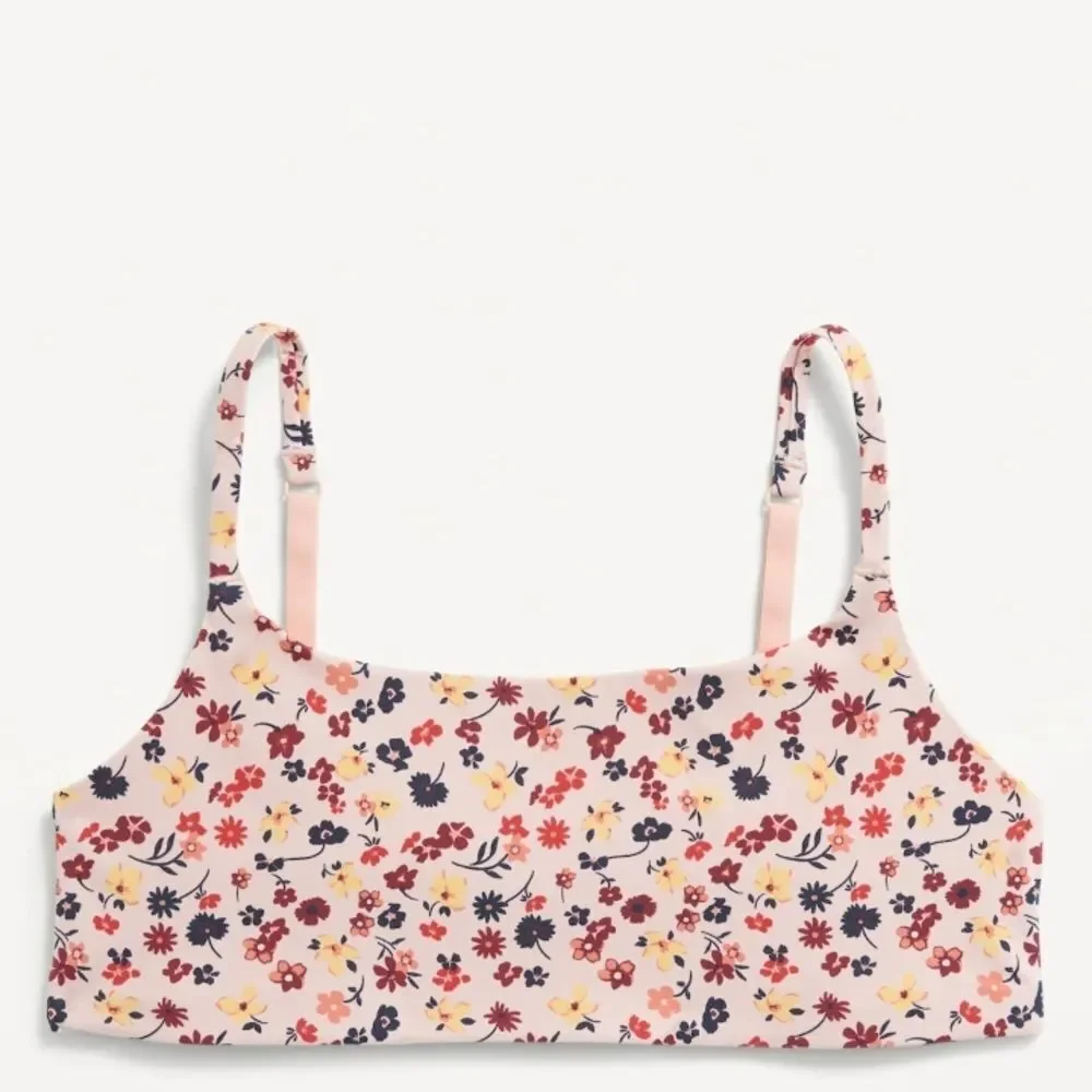 Floral Print Womens Bralette Xl Old Navy Cute Boho Y2k Comfy Bra Sports Gym Tank - Picture 6 of 13